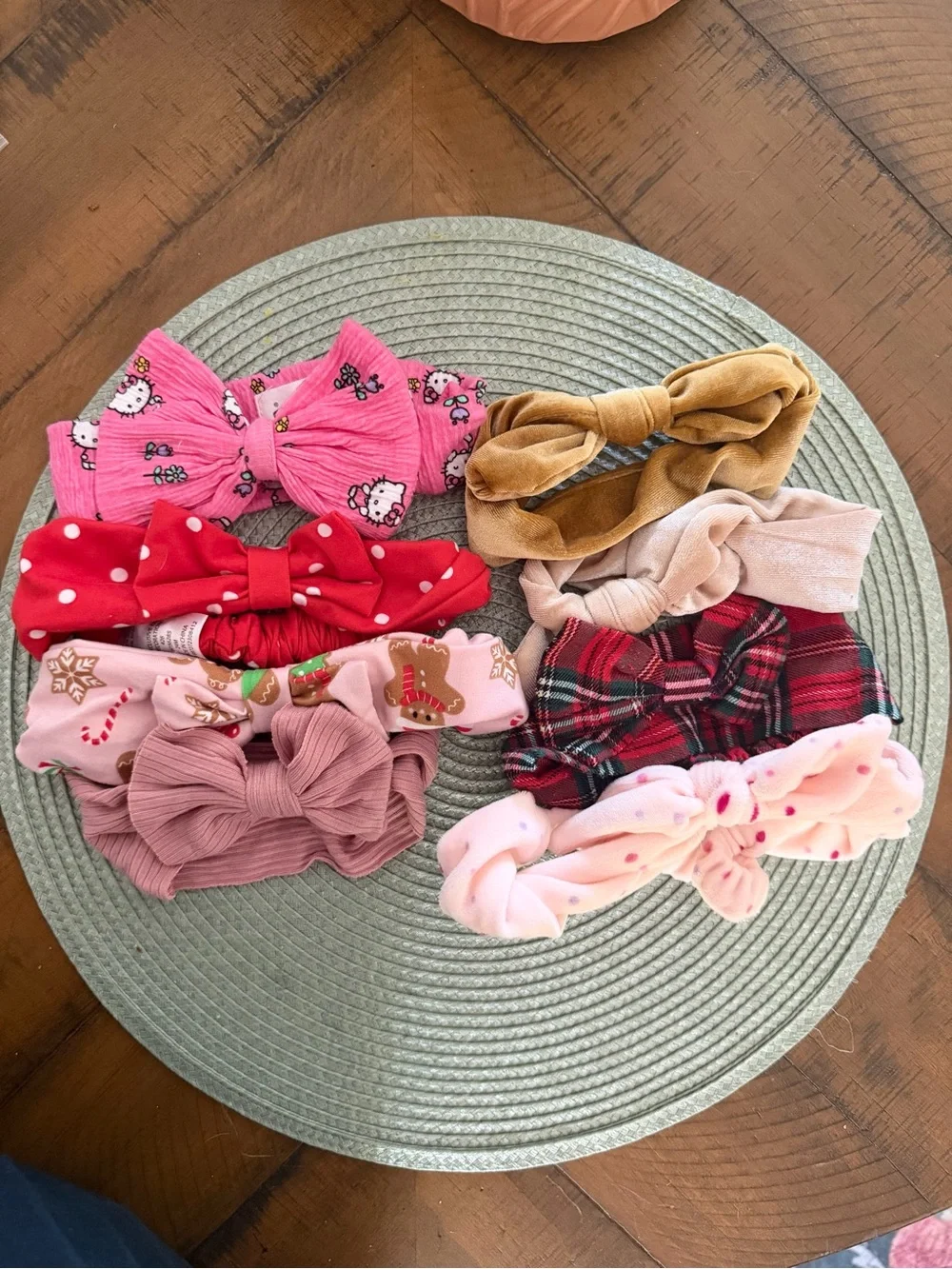 Baby Girl Bow Headbands Lot Of 8 Miscellaneous Holiday Pink Hello Kitty